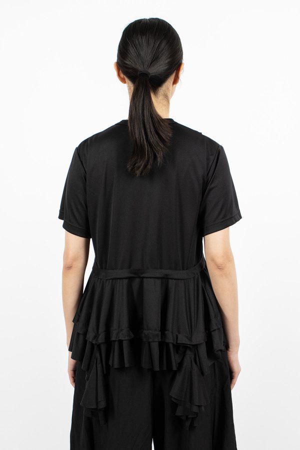 Ruffled Hem T-Shirt Black Supply