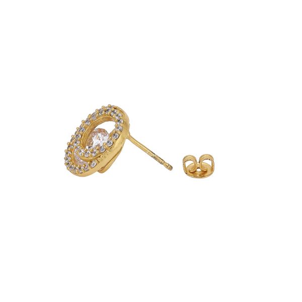 Carlton London Gold Plated Cz Studded Stud Earring For Women Cheap