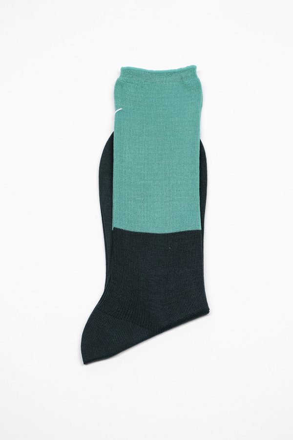 ANP-92L Two Tone Socks Green Turquoise on Sale