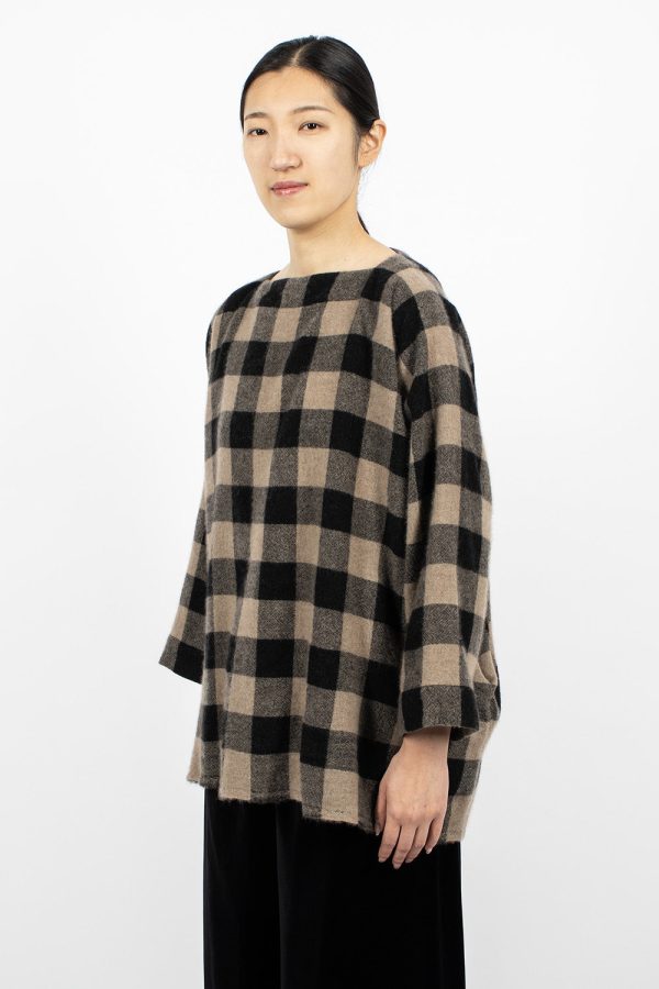 Square Check Shirt Brown Black Online now