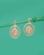 Carlton London 18Kt Rose Gold Plated Circular Drop Earrings on Sale