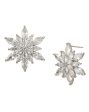 Rhodium Plated Cz Floral Stud Earring For Women Cheap