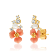 Coral Flower Cluster Studs Cheap