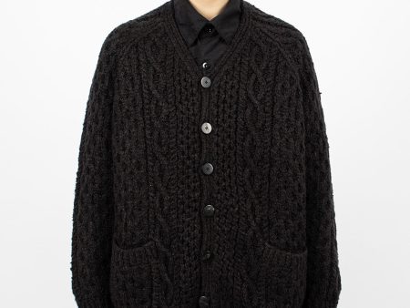 Fisher Girl Hand-Knit Cardigan Black Sale