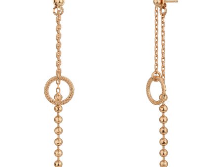 18Kt Rose Gold Plated Dangling Chain Drop Earring Cheap