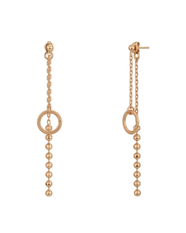 18Kt Rose Gold Plated Dangling Chain Drop Earring Cheap