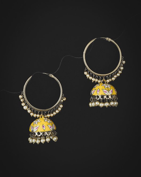 Gold Plated Kundan Pearl Jhumka Earring For Women Online