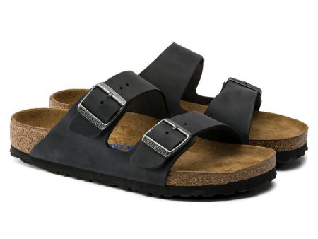 Birkenstock Women s Arizona Soft Footbed Oiled Leather - Black For Sale