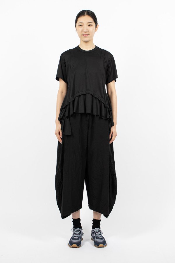 Ruffled Hem T-Shirt Black Supply