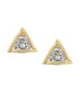 Carlton London Gold Plated Cz Triangular Stud Earring For Women Cheap