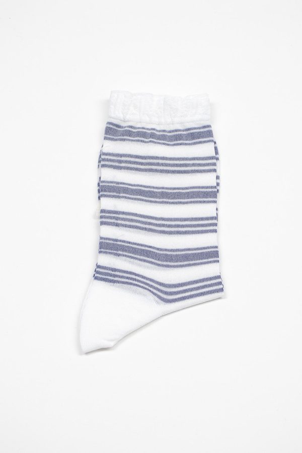 AM-781 Border Socks Blue White Online Hot Sale