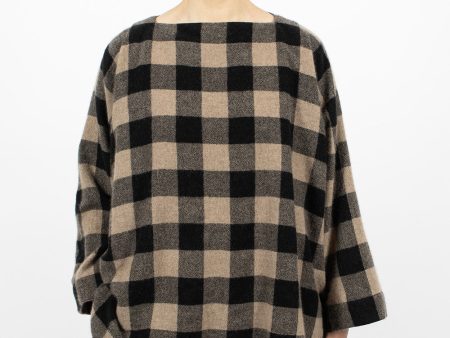 Square Check Shirt Brown Black Online now