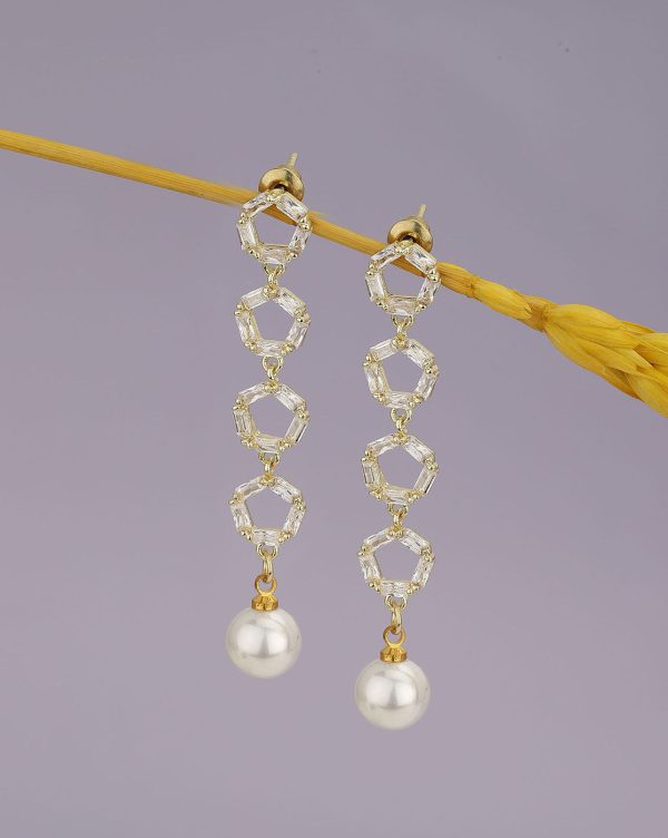 Gold Plated With Dangling Pearl Fancy Drop Earring For Women Online now