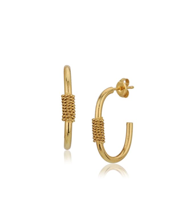 Carlton London 18Kt Gold Plated Half Hoop Earring Hot on Sale