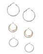 Set Of 3 Fancy Hoop Earring With Silver & Gold Plating For Women Online Hot Sale