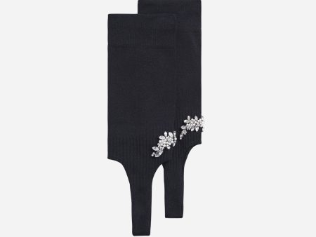 Cluster Flower Stirrup Socks Black Sale