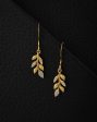 Carlton London Gold Plated Cz Leaf Drop Earring For Women Hot on Sale