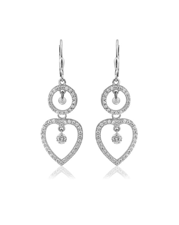 Carlton London 925 Sterling Silver Rhodium Plated Contemporary Cz Drop Earring Online now