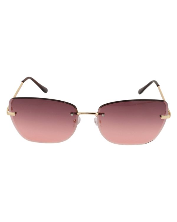 Premium Pink & Gold Toned Uv Protected Lens Rimless Sunglass For Women Online