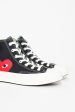 Comme Des Garçons PLAY X Chuck Taylors 1970 s Hi Ox Black on Sale