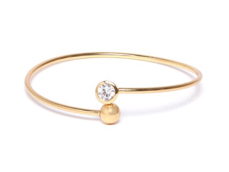 Carlton London-Gold Plated Cz-Studded Cuff Bracelet For Women Hot on Sale