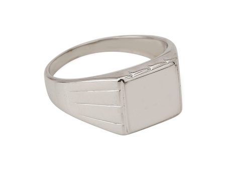 Carlton London Rhodium Plated Silver Toned Finger Ring For Men Hot on Sale