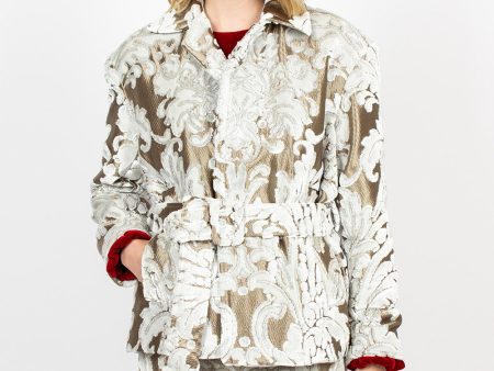 Belted Coat Ecru Tapestry For Cheap