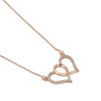 Carlton London Rose Gold Plated Twins Heart Cz Studded Necklace For Women Supply