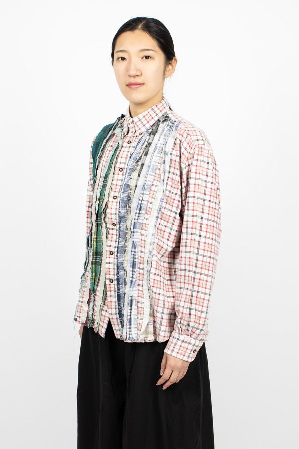 Rebuild Ribbon Flannel Shirt Red Green on Sale