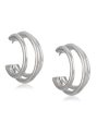 Rhodium Plated Stylish Half Hoop Earring For Women Cheap