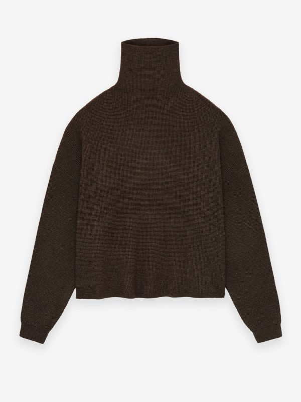 Women s Waffle Turtleneck Cheap