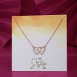 Carlton London Rose Gold Plated Twins Heart Cz Studded Necklace For Women Supply