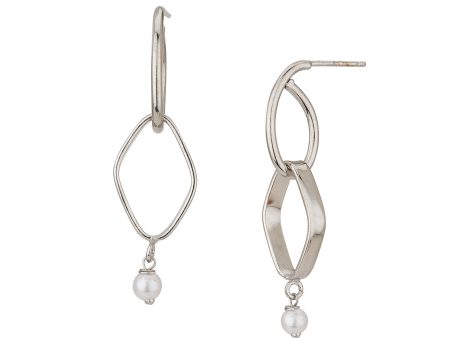 Carlton London Rhodium Plated White Pearl Drop Earring For Women Online Hot Sale