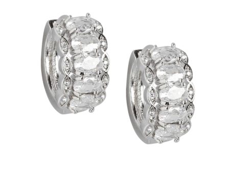 Rhodium Plated Cz Circular Hoop Earring For Women Online Sale