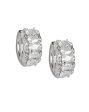 Rhodium Plated Cz Circular Hoop Earring For Women Online Sale