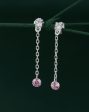 Carlton London  Rhodium Plated Drop Earrings Dangling Cz Cheap