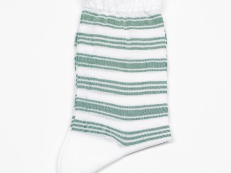 AM-781 Border Socks Green White For Cheap