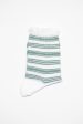 AM-781 Border Socks Green White For Cheap