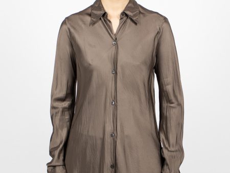 Long Viscose Shirt Grey Supply