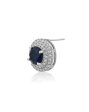 Carlton London Rhodium Plated Navy Blue Stone Circular Stud Earring For Women Discount