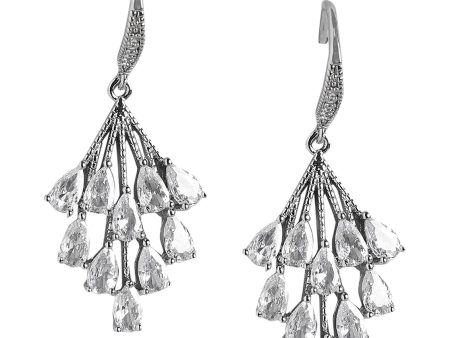 Rhodium Plated With Cz Stylish Drop Earring For Women Online