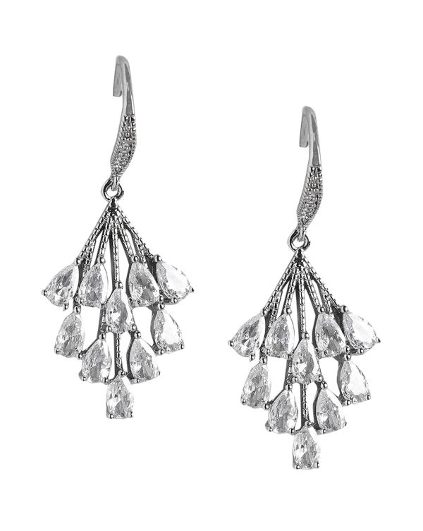 Rhodium Plated With Cz Stylish Drop Earring For Women Online