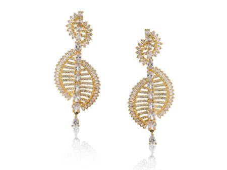 Carlton London Gold Plated Cz Drop Earring For Women Sale