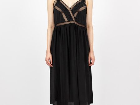 Tie Slip Dress Black For Cheap