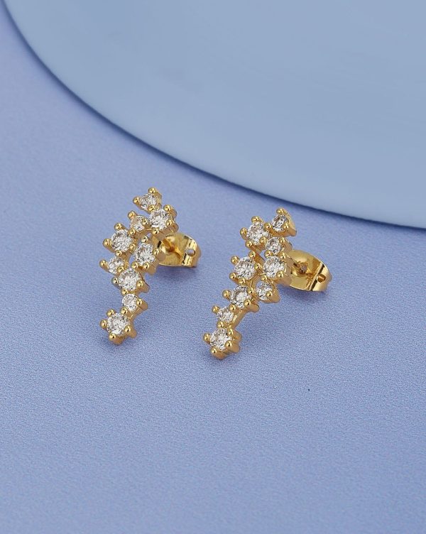 Gold Plated With Cz Stylish Petite Ear Climber For Women For Cheap