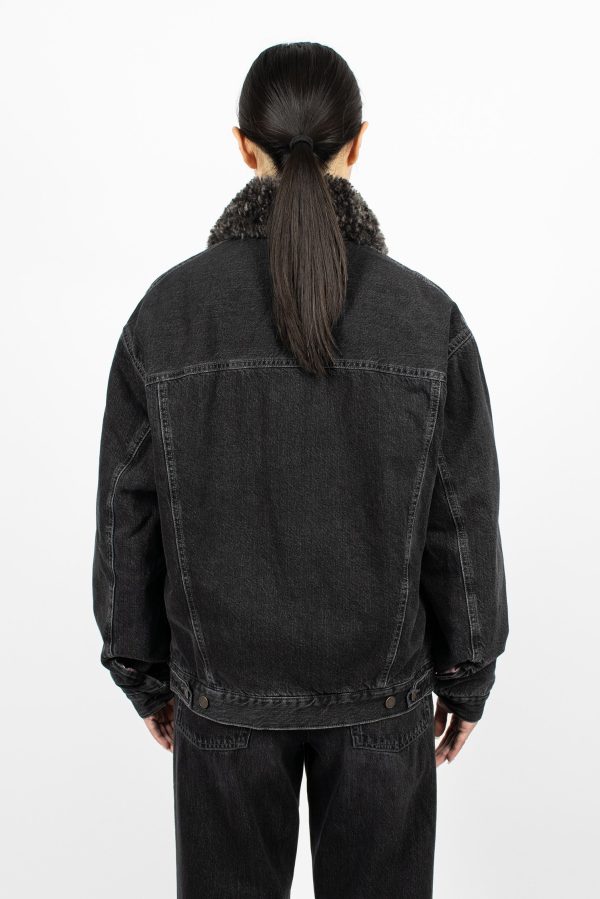 Padded Denim Jacket Black on Sale