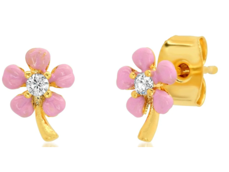 Enamel Flower Stud Earring For Cheap