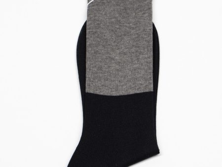 AN-92L Two Tone Socks Black Mix Grey Cheap