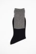 AN-92L Two Tone Socks Black Mix Grey Cheap