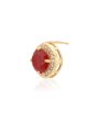 Carlton London Gold Plated Maroon Stone Geometric Stud Earring For Women Supply